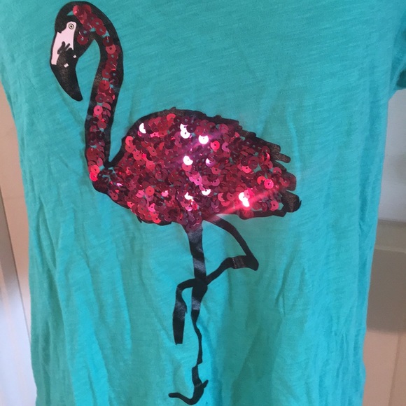 Soho sequined flamingo T-shirt size large - Picture 2 of 7